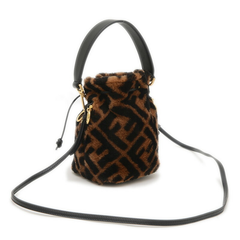 Fendi Zucca Bag Brown Montresor Mouton Baguette - Picture 2 of 6